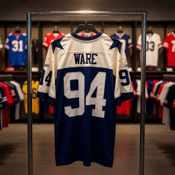 Reebok Vintage NFL Throwback Cowboys Jersey Ware #94 Blue/White L - Picture 2 of 11